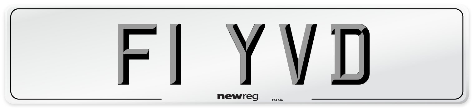 F1 YVD Number Plate from New Reg